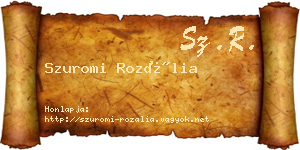 Szuromi Rozália névjegykártya
